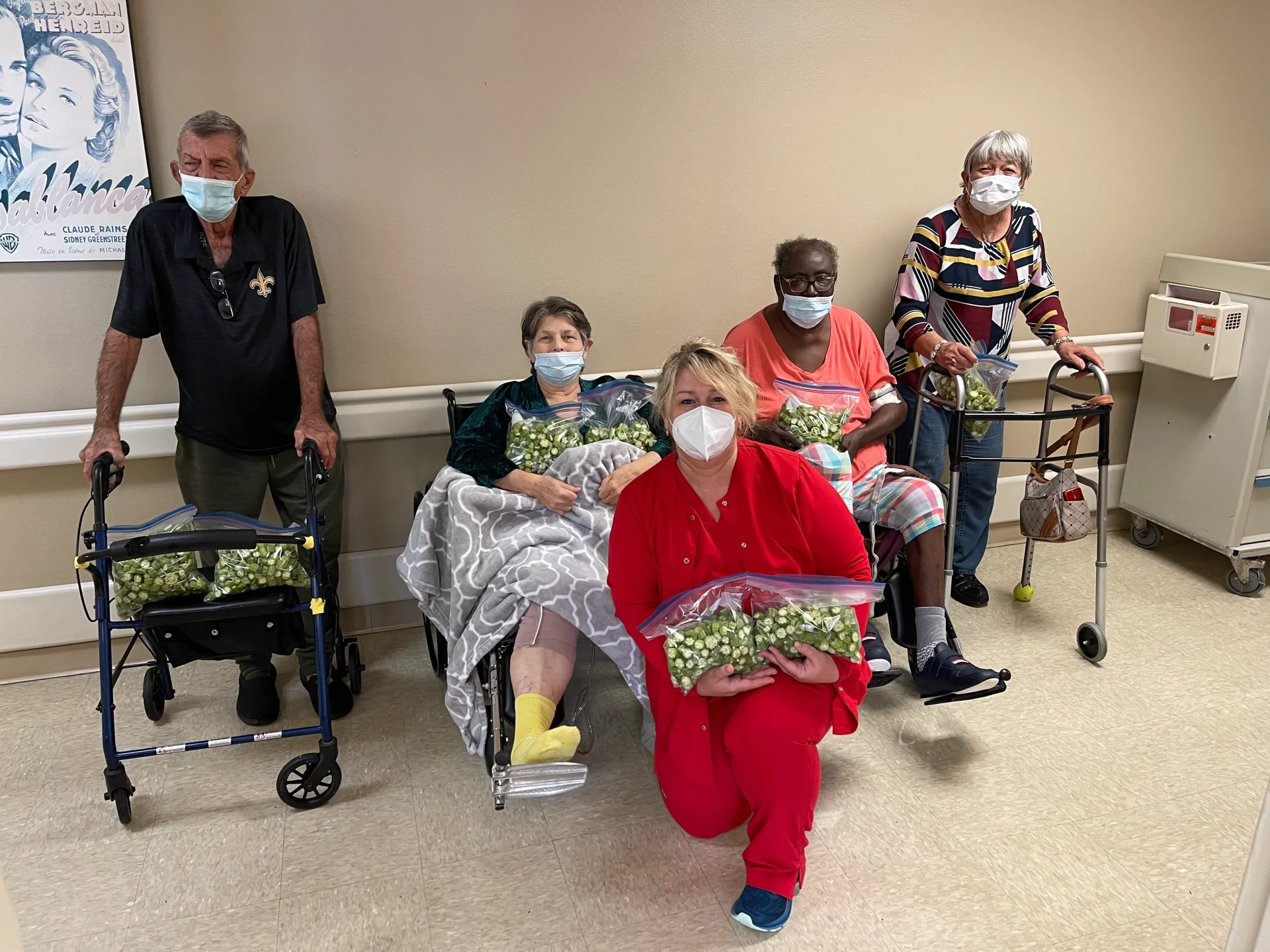 Staff And Patients Holding Vegetables In Ziploc Bags Image Image